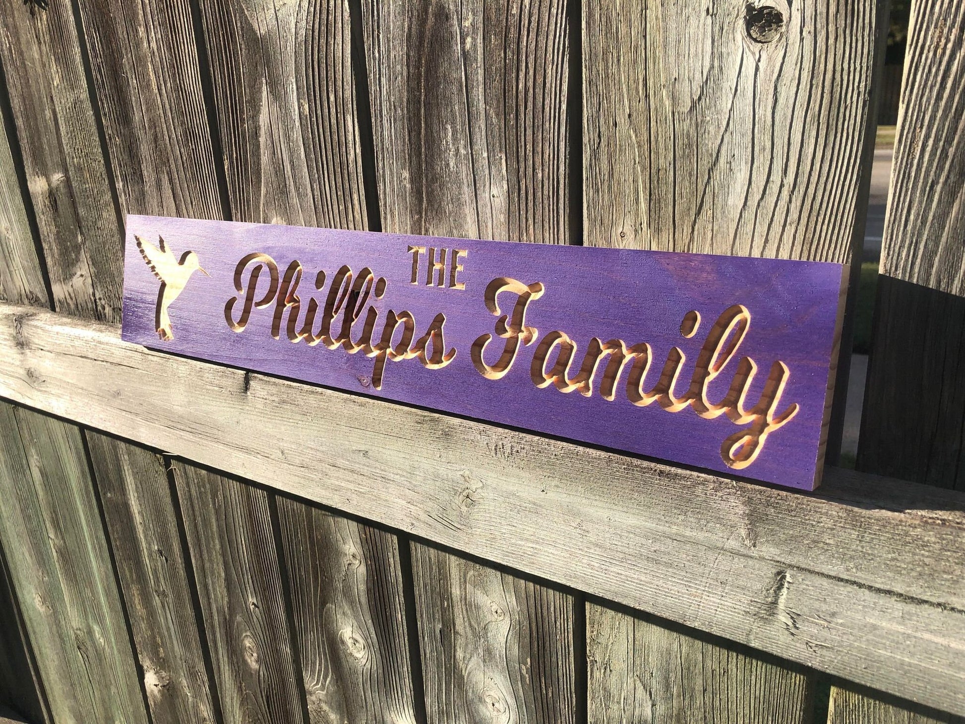 Personalized Last Name Sign | Custom family Name Sign | Personalized Trail Sign | Trail Sign | Wood Sign | Lake Sign | Humming Bird Sign