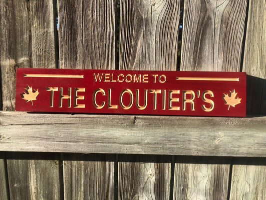 Personalized Last Name Sign | Custom family Name Sign | Personalized Trail Sign | Trail Sign | Wood Sign | Lake Sign | Canadian Sign