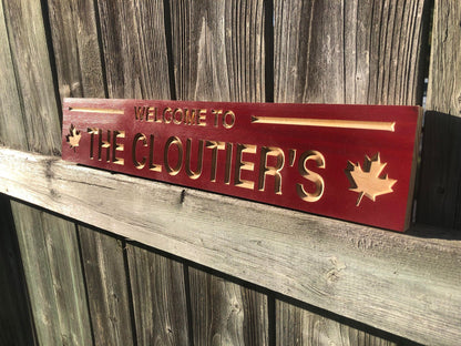 Personalized Last Name Sign | Custom family Name Sign | Personalized Trail Sign | Trail Sign | Wood Sign | Lake Sign | Canadian Sign