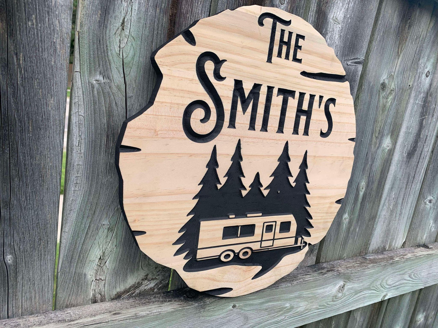 Custom Cottage Sign | Personalized Wood Sign | Wooden Lakehouse Sign | Custom Engraved Wood Sign | Trailer Sign