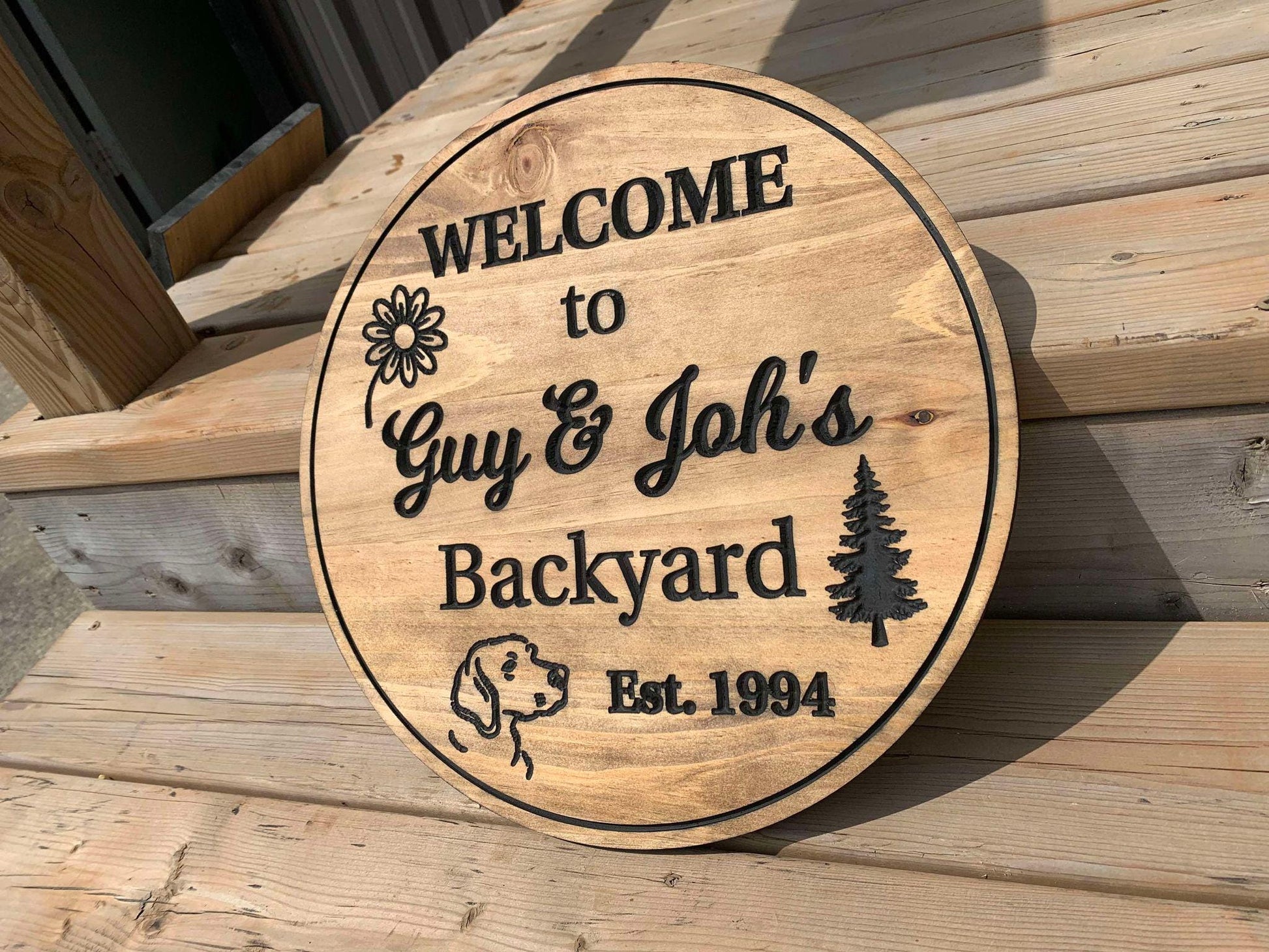 Custom Wood Sign | Personalized Wood Sign | Wooden Backyard Sign | Custom Engraved Wood Sign | Outdoor Sign