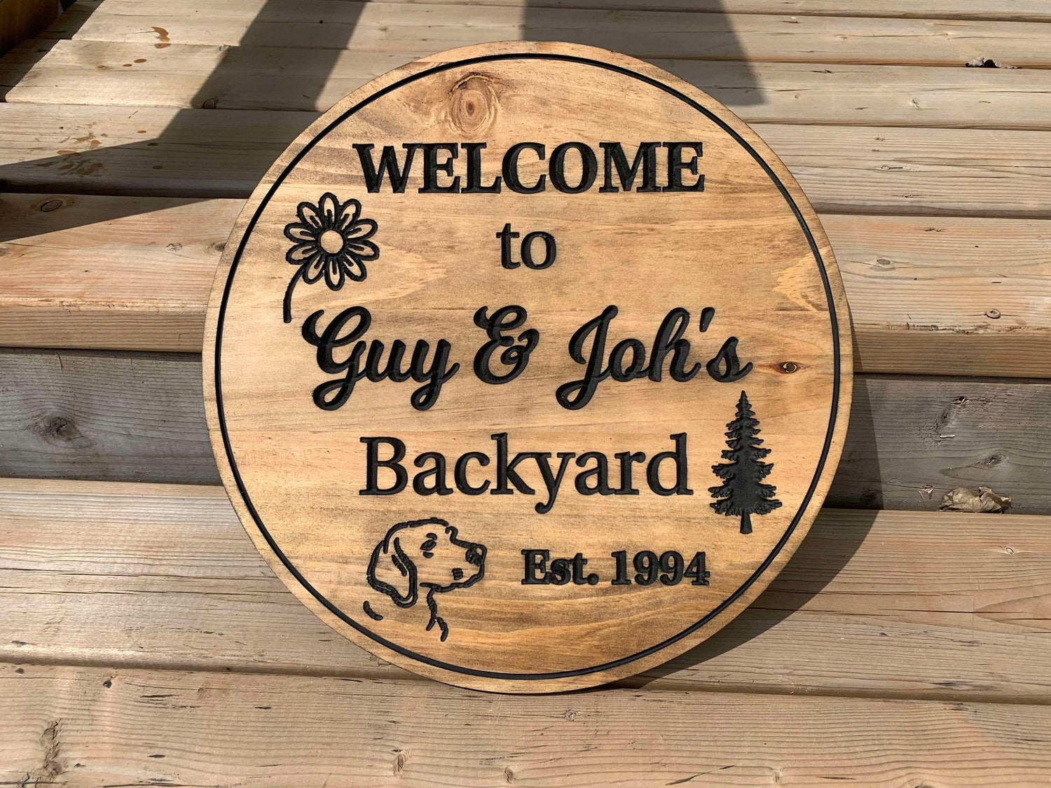 Custom Wood Sign | Personalized Wood Sign | Wooden Backyard Sign | Custom Engraved Wood Sign | Outdoor Sign