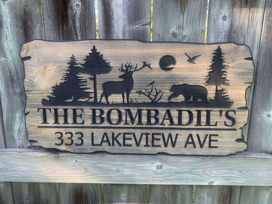 Rustic Cottage Sign | Custom Cottage Sign | Wood Sign | Anniversary Gift | Welcome Sign | Cottage Sign | Engraved Sign | Address Sign