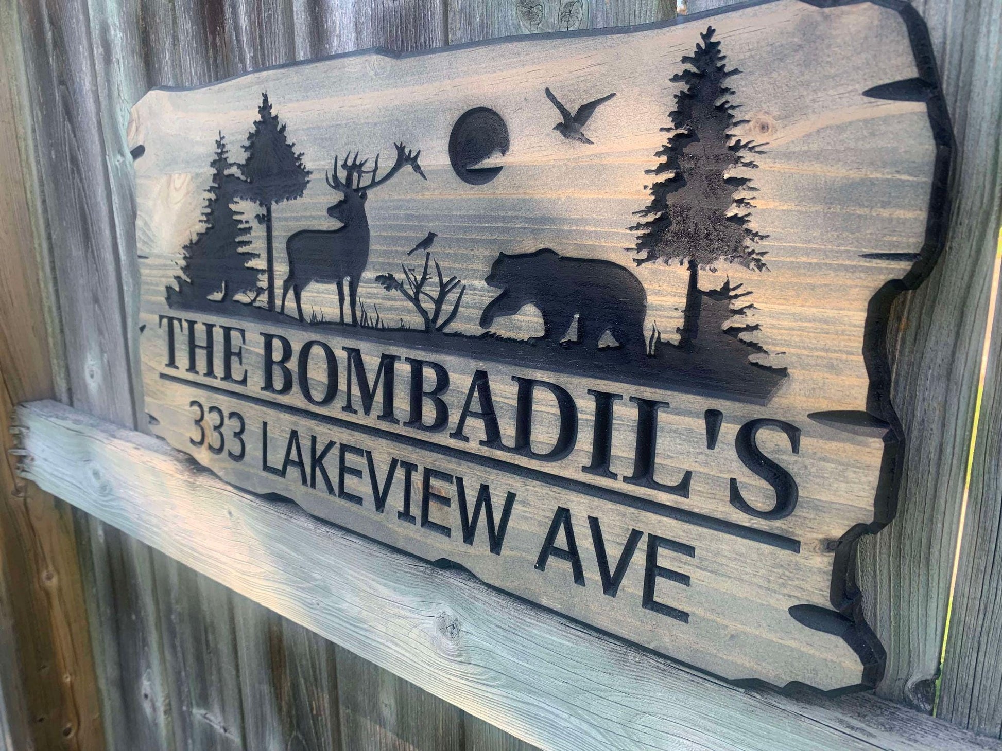 Rustic Cottage Sign | Custom Cottage Sign | Wood Sign | Anniversary Gift | Welcome Sign | Cottage Sign | Engraved Sign | Address Sign