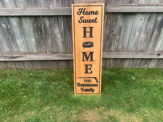 Custom Hockey Welcome Sign – Personalized Hockey Wall Decor, Sports Team Gift, Hockey Room & Locker Room Sign