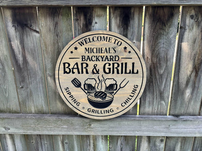 Rustic Wood Bar Sign – Handcrafted Home Bar Decor, Wooden Wall Plaque, Farmhouse Bar Gift