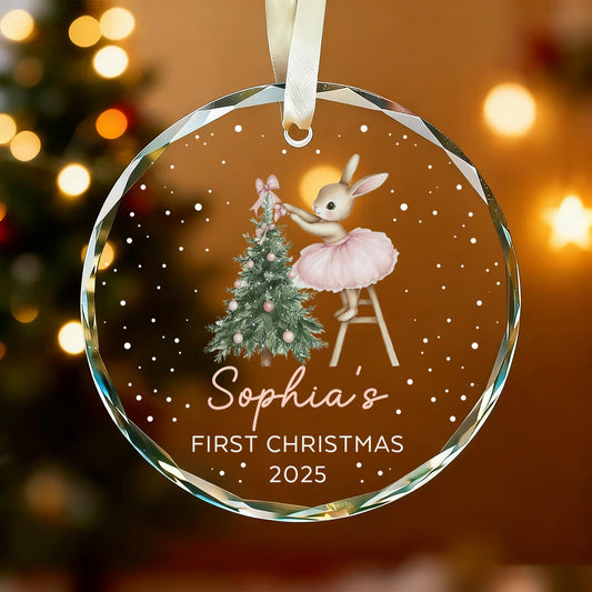 Baby Girl First Christmas Ornament,Baby's First Christmas,Personalized Baby Christmas Ornament,Custom Baby Ornament,Christmas Keepsake